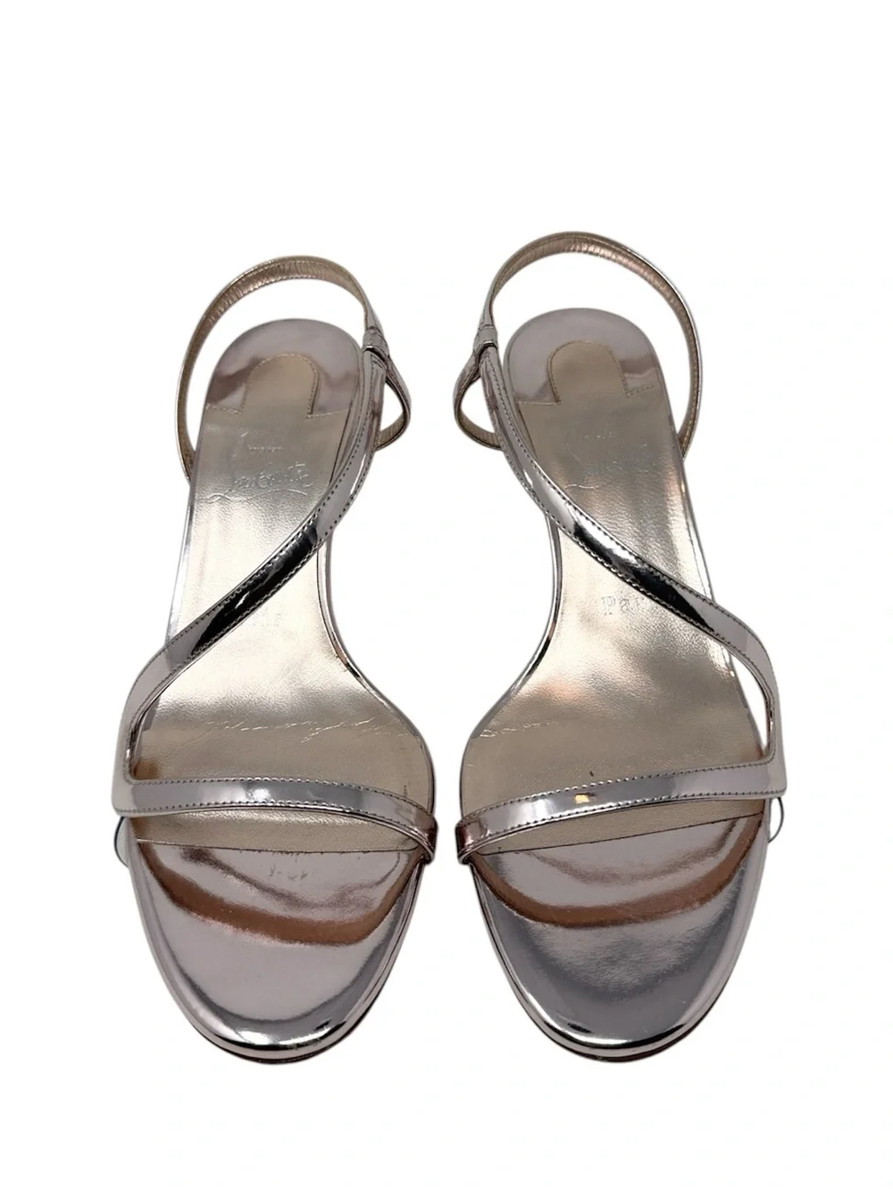 Christian Louboutin Rosalie 55MM Vintage Rose Metallic Sandals Size 38